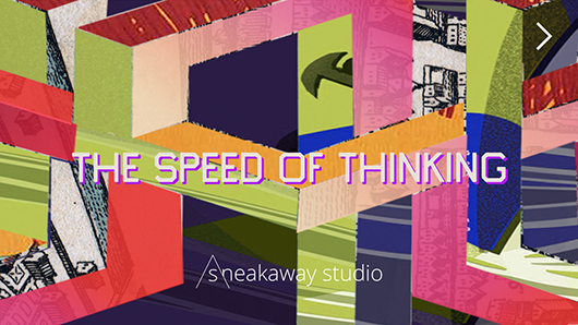 Start screen, The Speed of Thinking by Joelle Dietrick and Owen Mundy